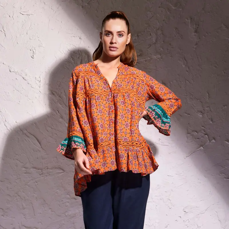 BLUSA ISLA MUJERES | Colore Arancio |