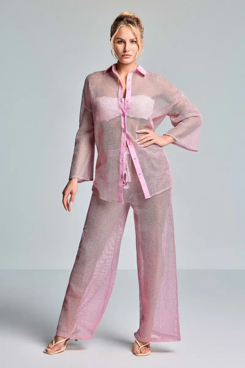 PANTALONI PALAZZO MINERVA | Colore Rosa |