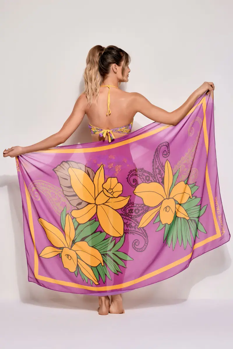 PAREO FOULARD FIORI | Colore Giallo |
