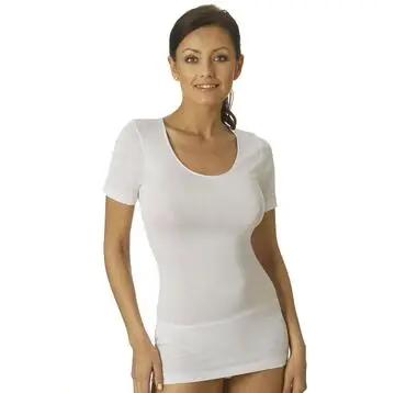 T-shirt donna in filo di scozia con profili in raso Vajolet 5254