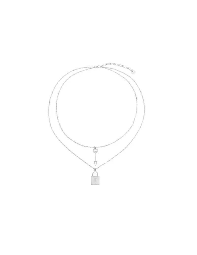 Saldi Collana VALENTINA FERRAGNI Lock Necklace Silver DVF-CO-13