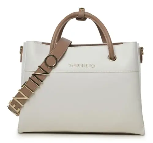 Valentino Alexia Shopping Bag Bianco/Cuoio