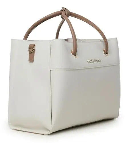 Valentino Alexia Shopping Bag Bianco/Cuoio miniatura 2