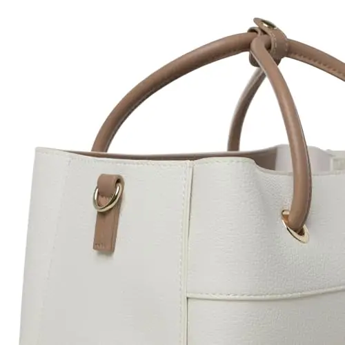Valentino Alexia Shopping Bag Bianco/Cuoio miniatura 3