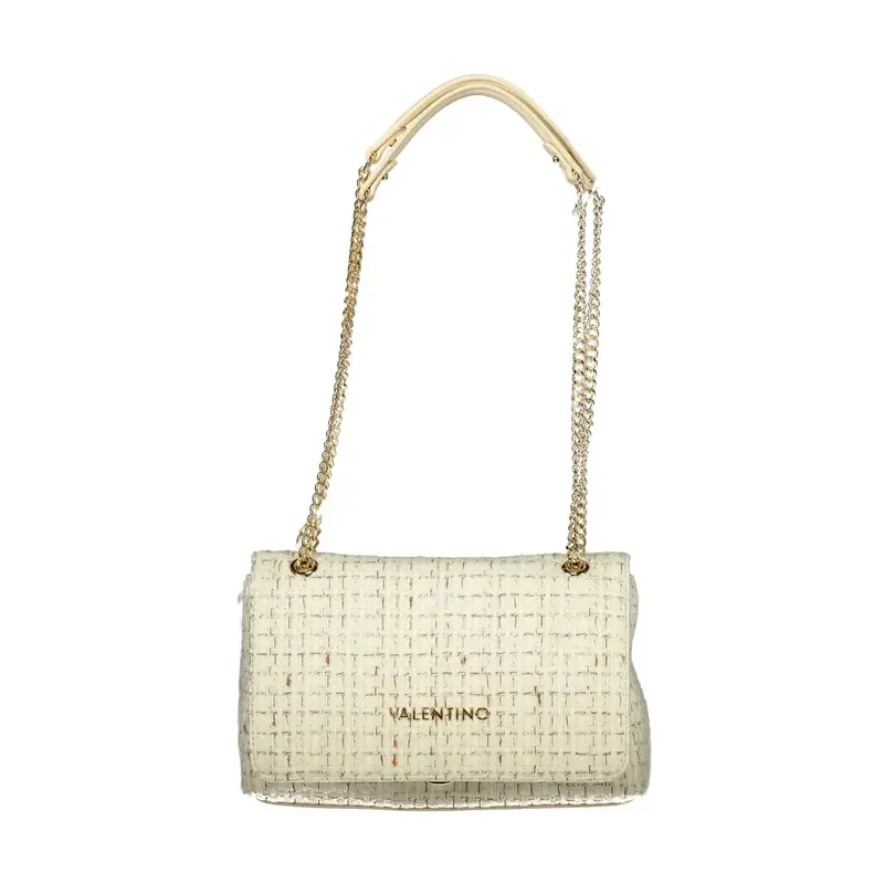 Borsa a Spalla Donna Bianca Chiusura a Scatto Logo Bianco