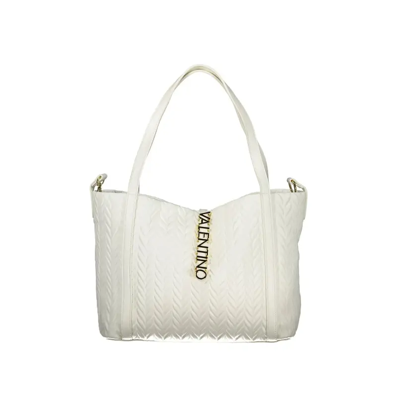Borsa a Spalla Donna Bianca Dettagli a Contrasto Bianco
