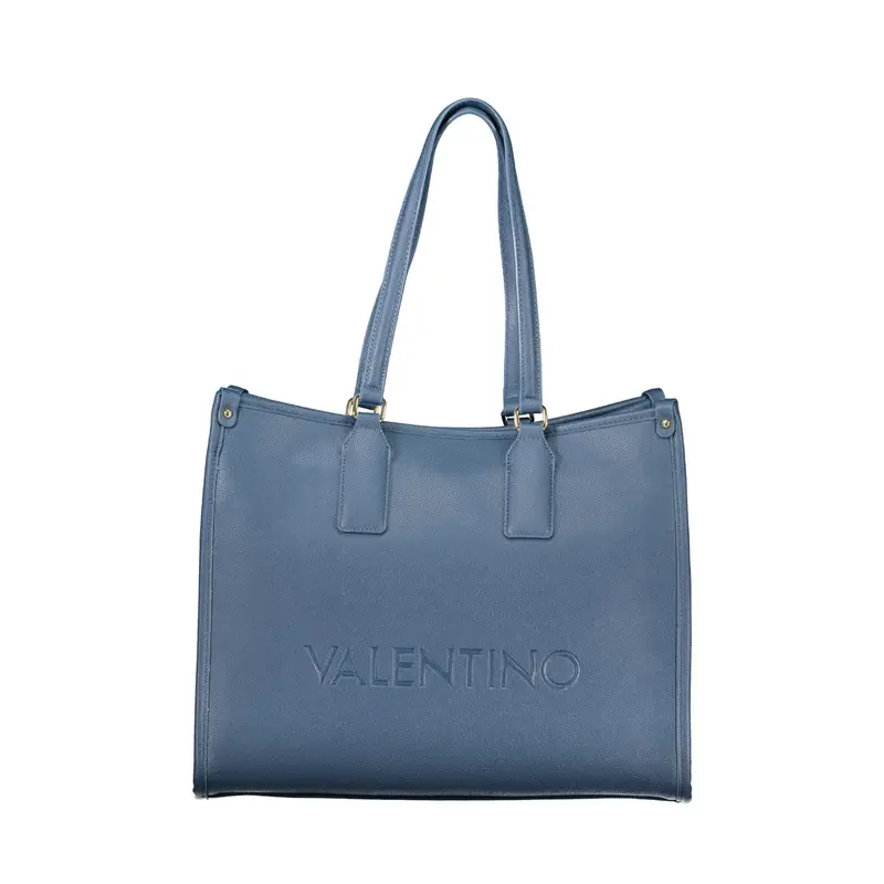 Borsa a Spalla Donna Blu Stampa Logo