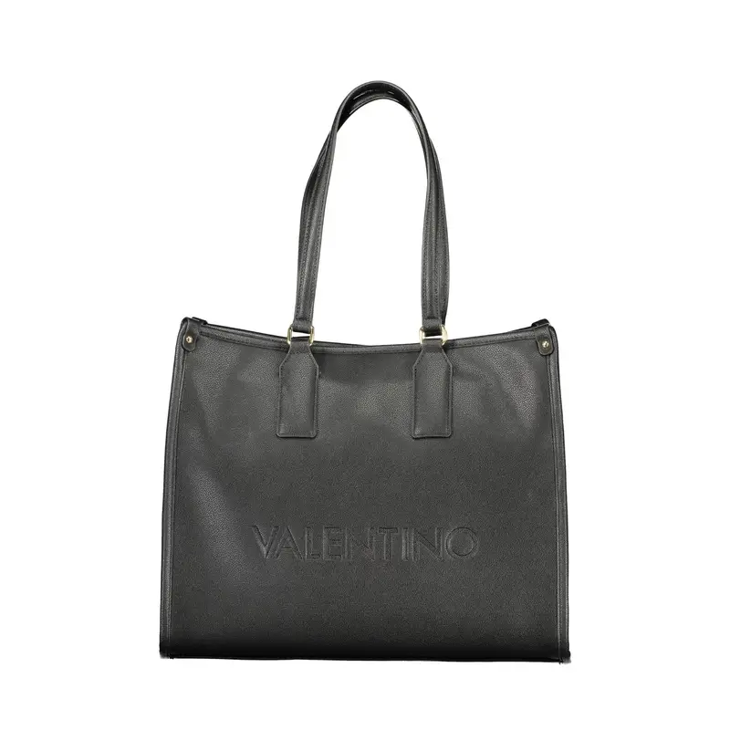 Borsa a Spalla Donna Nera Stampa Logo Nero