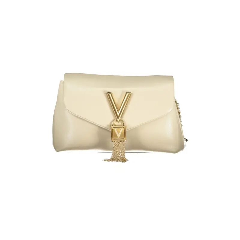 Borsa a Tracolla Donna Beige Dettagli a Contrasto