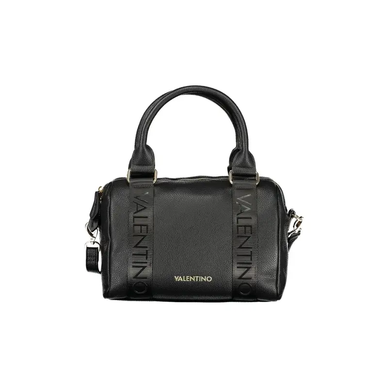 Borsa a Tracolla Donna Nera Chiusura con Zip Logo Nero