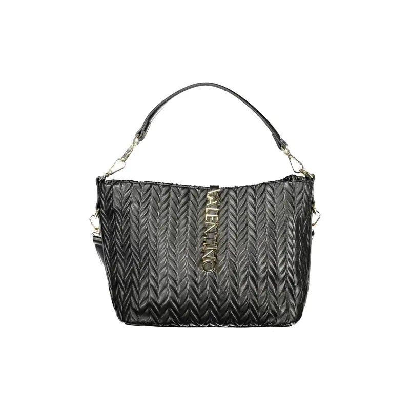 Borsa a Tracolla Donna Nera Dettagli a Contrasto Nero