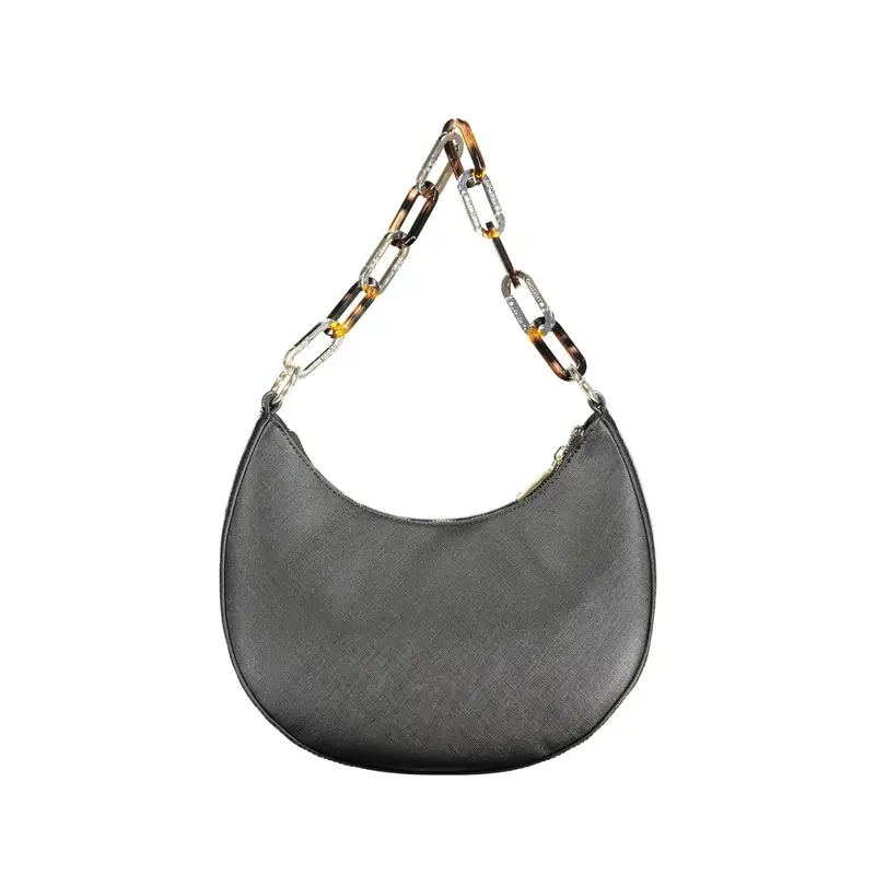 Borsa Donna Nera 1 Manico Catena Tracolla Logo Nero miniatura 2