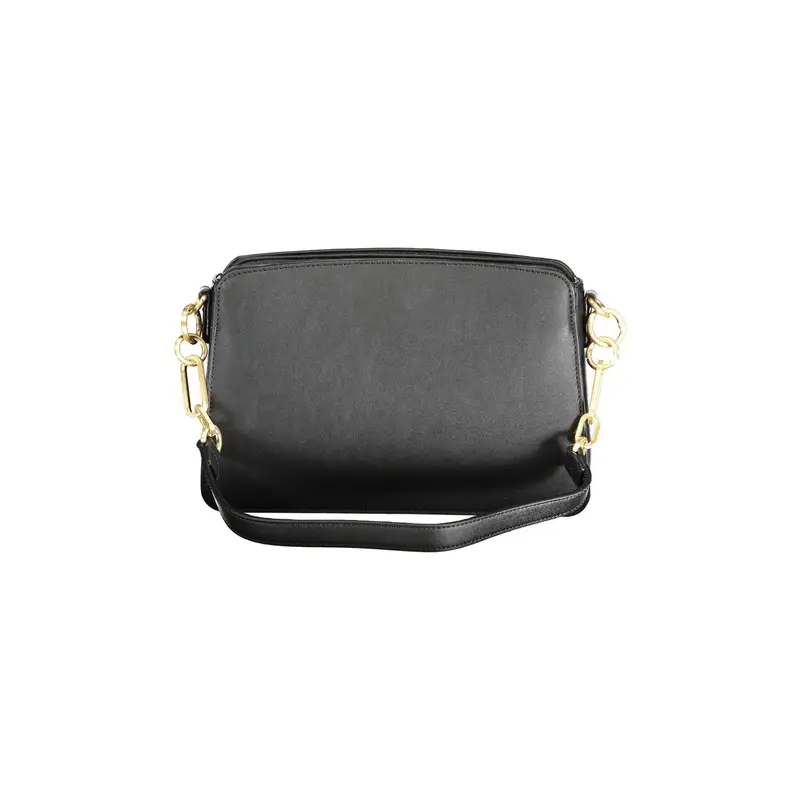 Borsa Donna Nera 1 Manico Tracolla Logo Nero miniatura 2