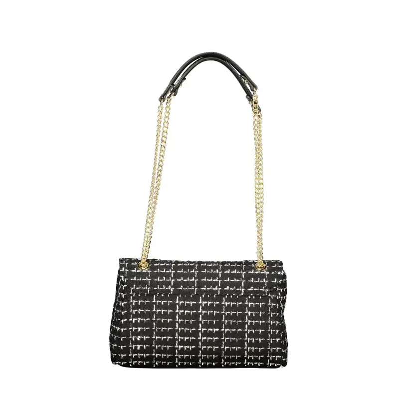 Borsa Donna Nera 2 Manici Catena Logo Nero miniatura 2