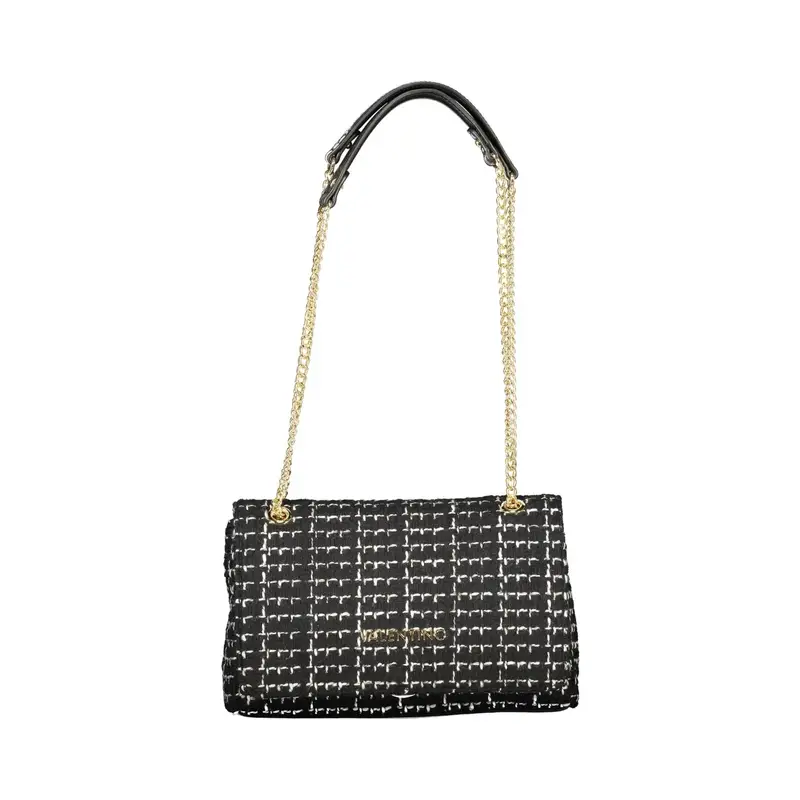 Borsa Donna Nera 2 Manici Catena Logo Nero