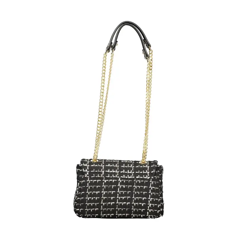 Borsa Donna Nera 2 Manici Catena Logo Nero miniatura 2