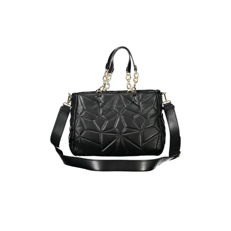 Borsa Donna Nera 2 Manici Catena Tracolla Logo Nero miniatura 2