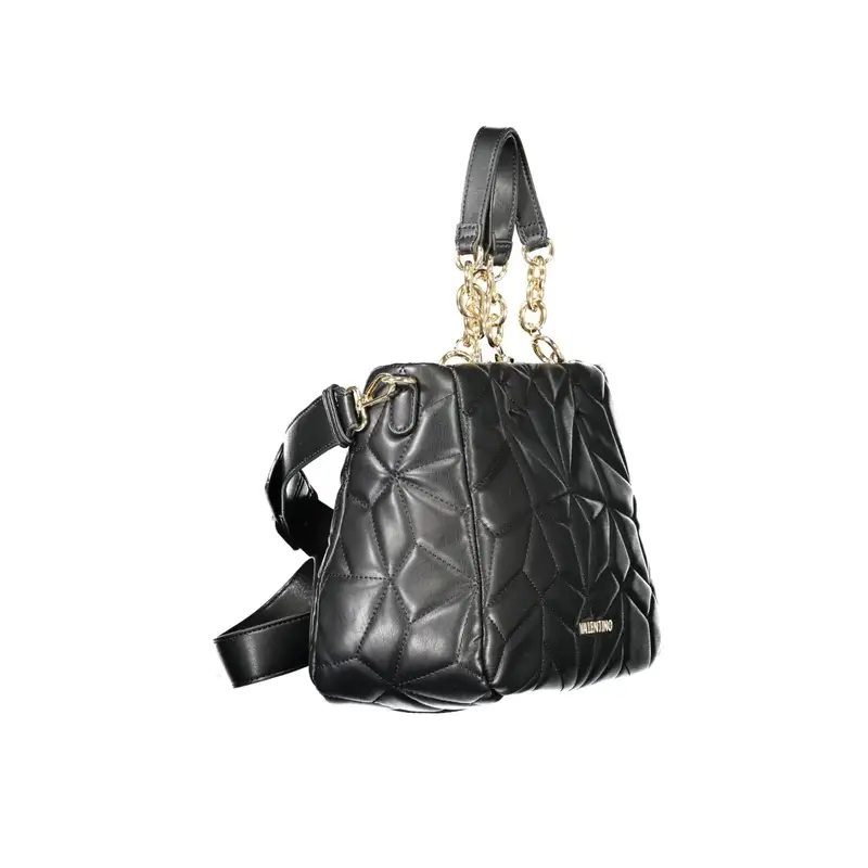 Borsa Donna Nera 2 Manici Catena Tracolla Logo Nero miniatura 3