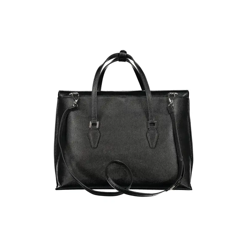 Borsa Donna Nera 2 Manici Tracolla Laptop Logo Nero miniatura 2
