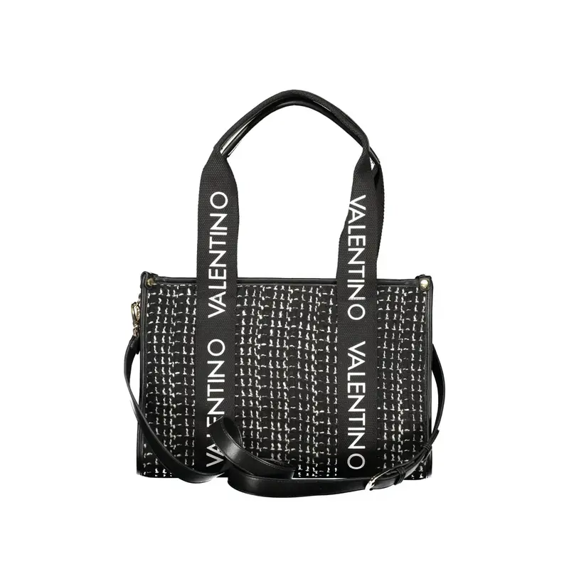 Borsa Donna Nera 2 Manici Tracolla Logo Nero miniatura 2