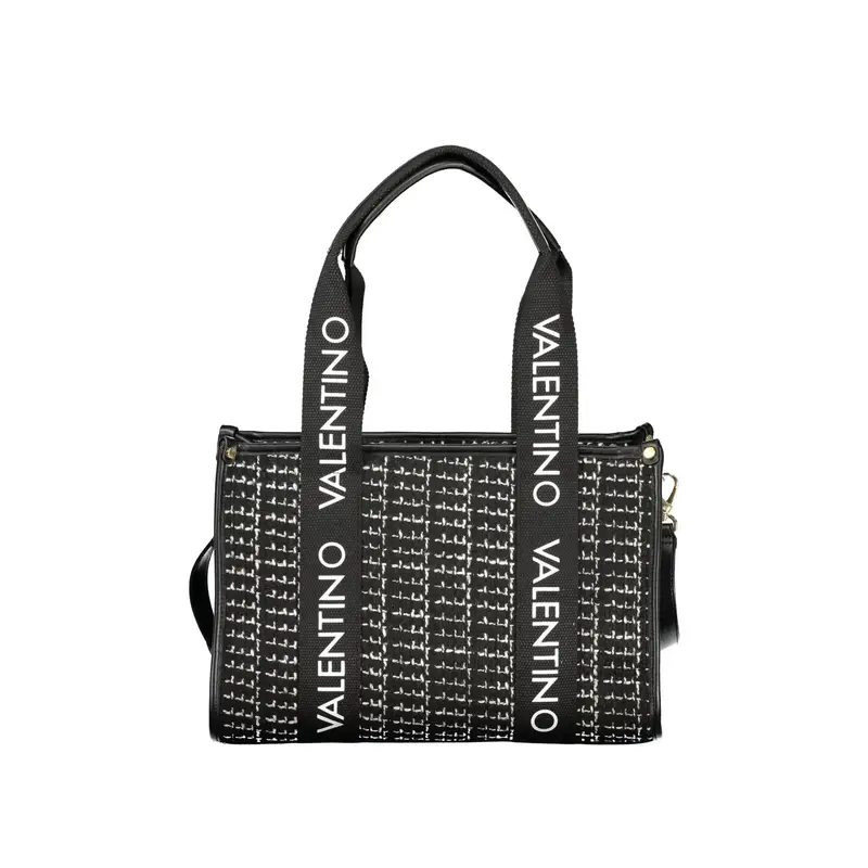 Borsa Donna Nera 2 Manici Tracolla Logo Nero