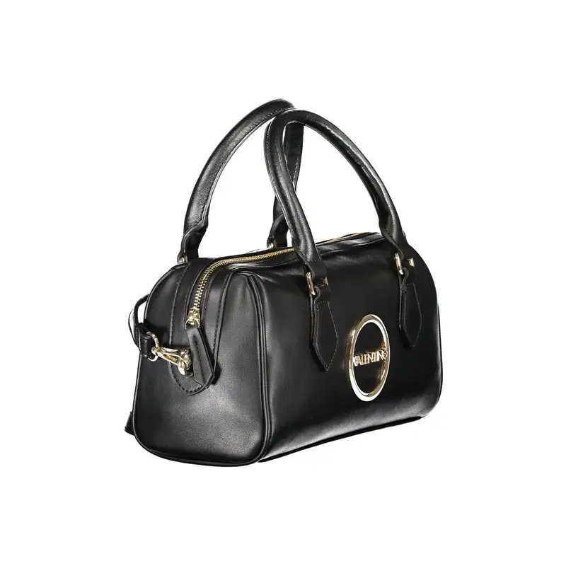 Borsa Donna Nera 2 Manici Tracolla Logo Nero miniatura 3