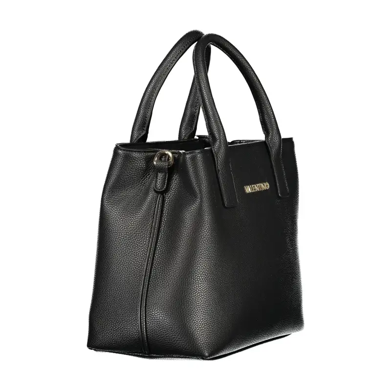 Borsa Donna Nera 2 Manici Tracolla Logo Nero miniatura 3