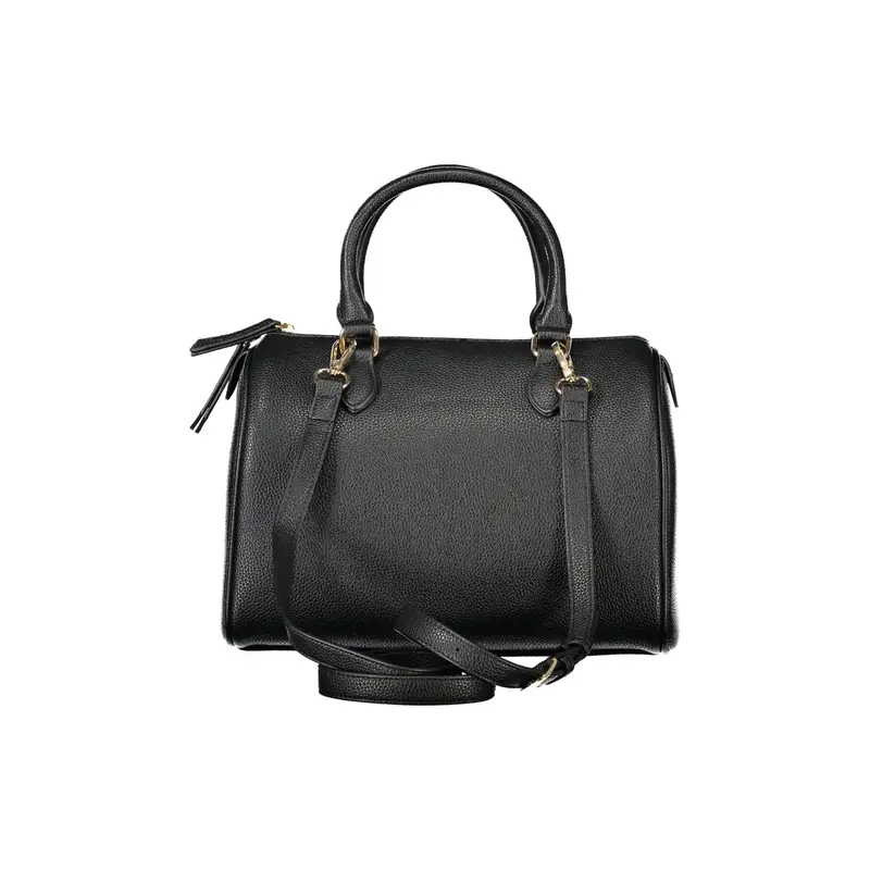 Borsa Donna Nera 2 Manici Tracolla Logo Nero miniatura 2