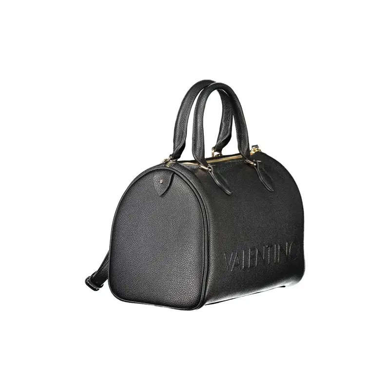 Borsa Donna Nera 2 Manici Tracolla Logo Nero miniatura 3