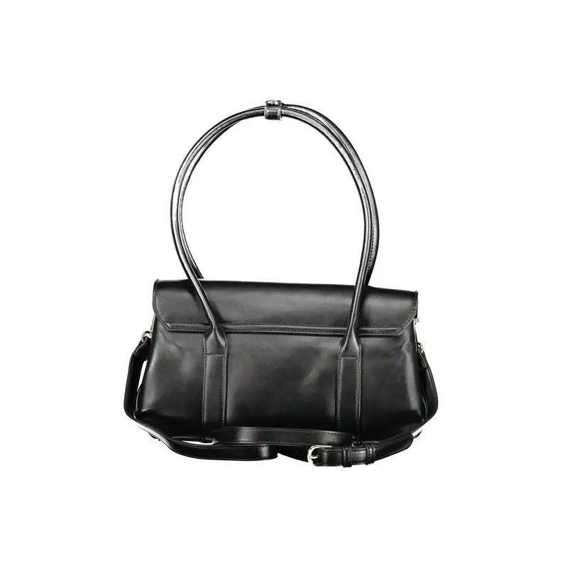 Borsa Donna Nera 2 Manici Tracolla Logo Nero miniatura 2