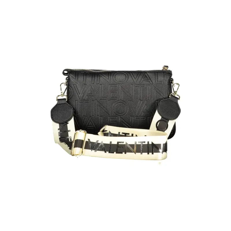 Borsa Donna Nera Doppia Tracolla Logo Nero miniatura 2