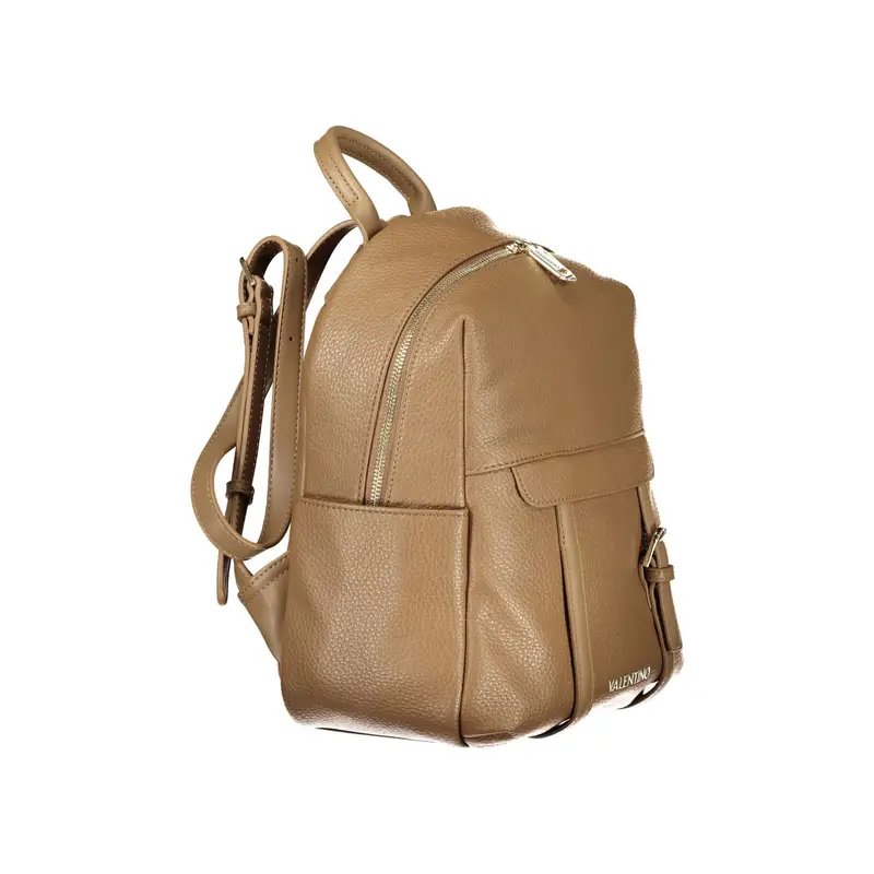 Zaino Donna Marrone Regolabile Chiusura Zip Logo miniatura 3