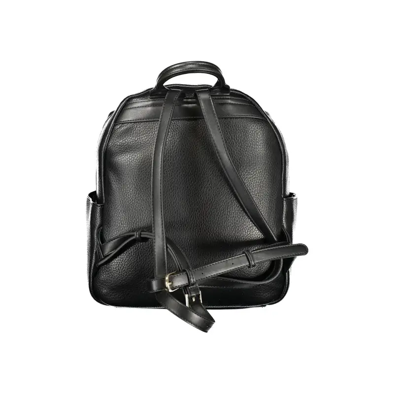 Zaino Donna Nero Regolabile Chiusura Zip Logo miniatura 2