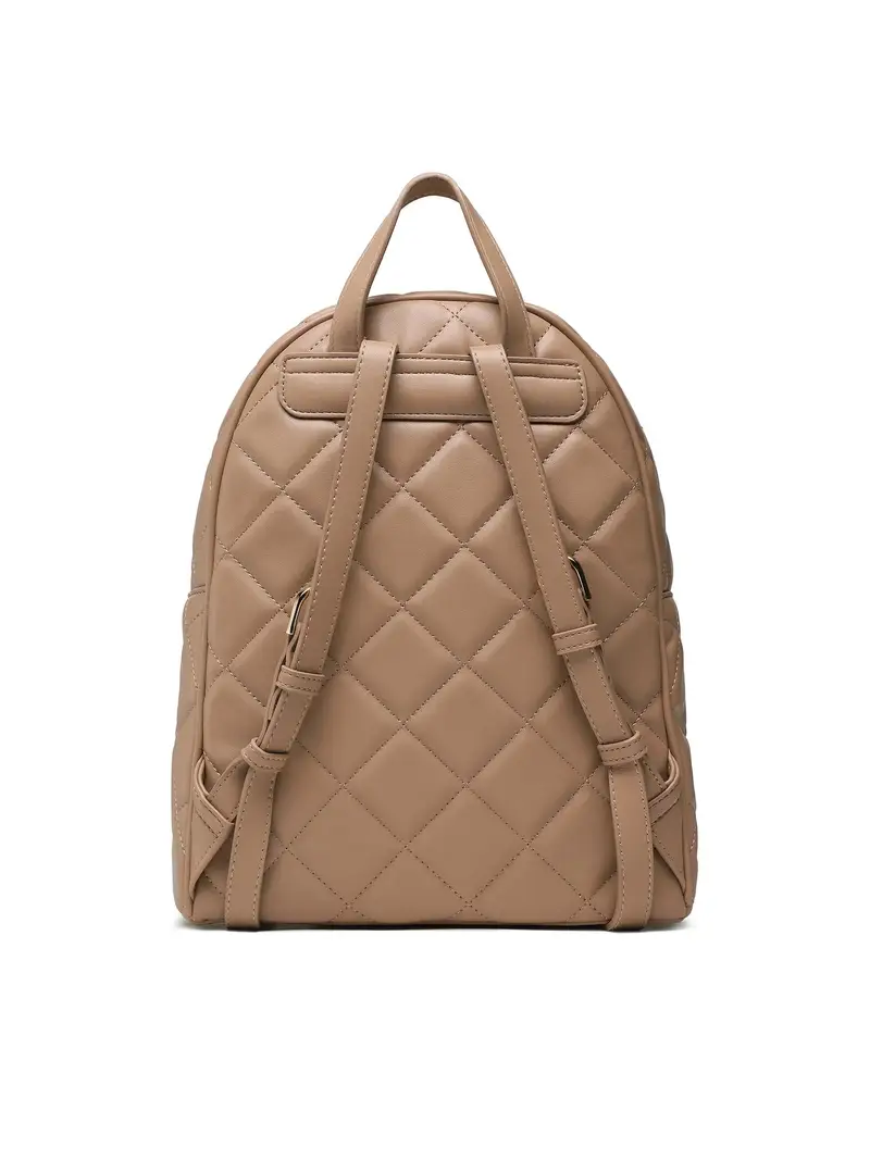 Zaino Donna Rosso Trapuntato con Dettagli a Contrasto Beige miniatura 3