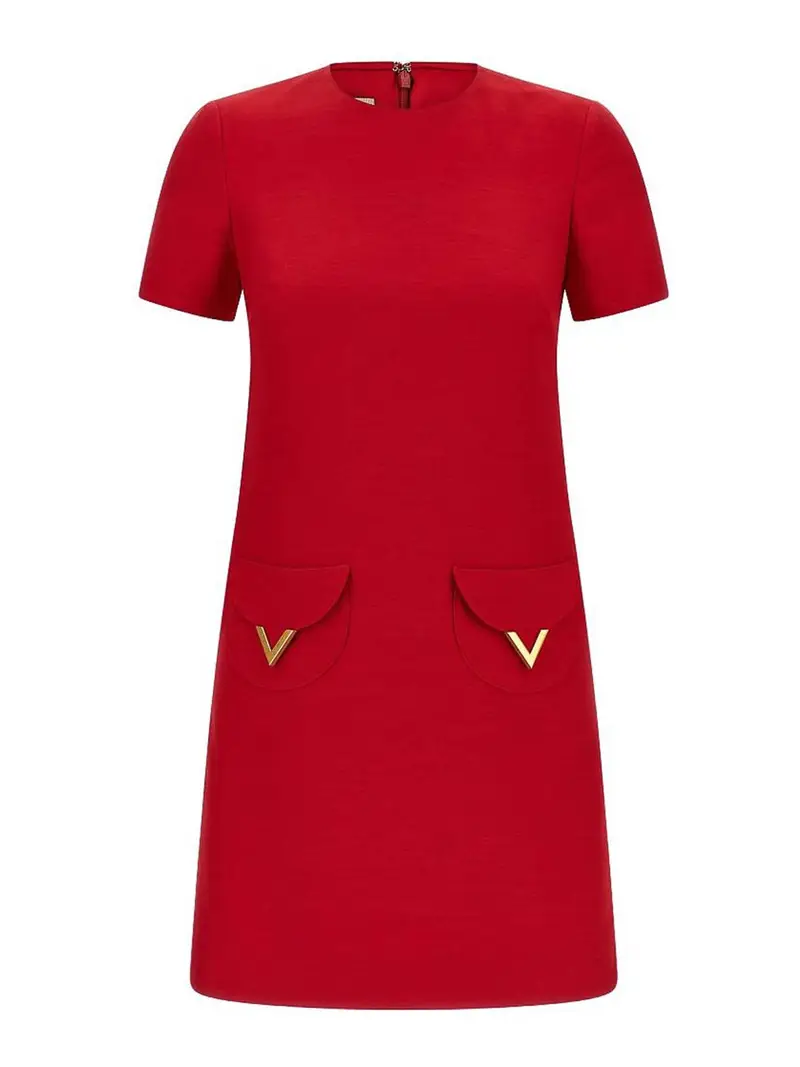 Abito in lana e seta con firma Vlogo Rosso