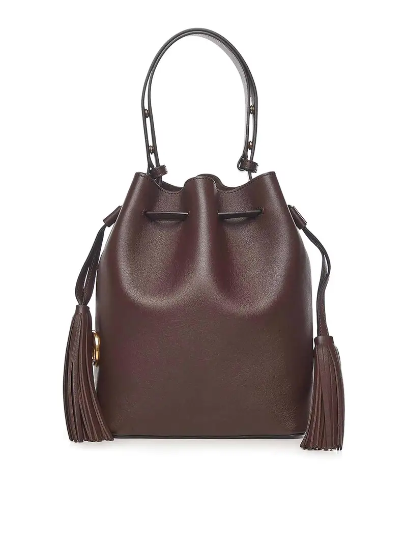 Borsa a secchiello in pelle So Seau Cammello