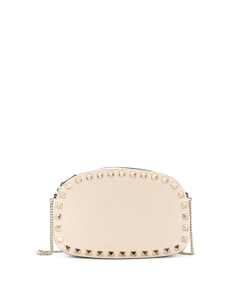 Borsa A Tracolla Rockstud Mini In Pelle Bianco