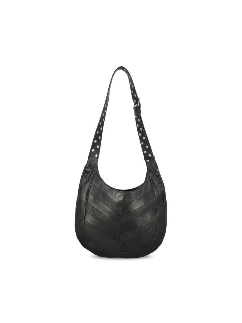 Borsa Hobo In Nappa NERO miniatura 2