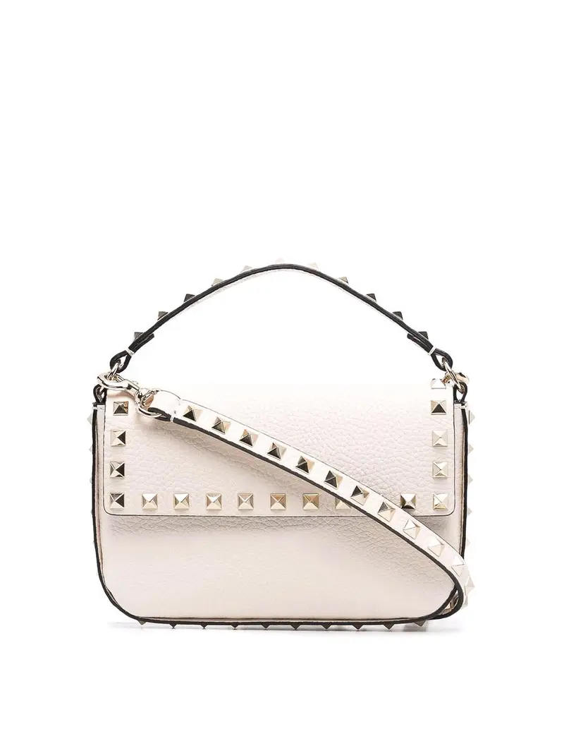 Borsa mini in pelle Rockstud Bianco