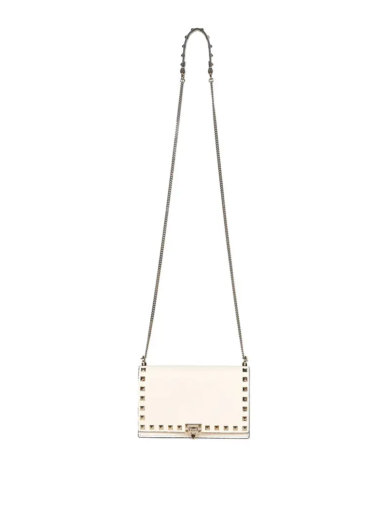 Borsa mini in pelle Rockstud Color Carne E Neutri