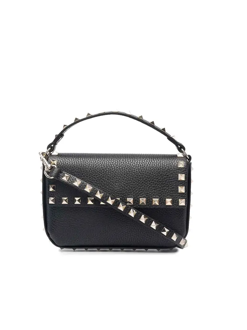 Borsa mini in pelle Rockstud Nero