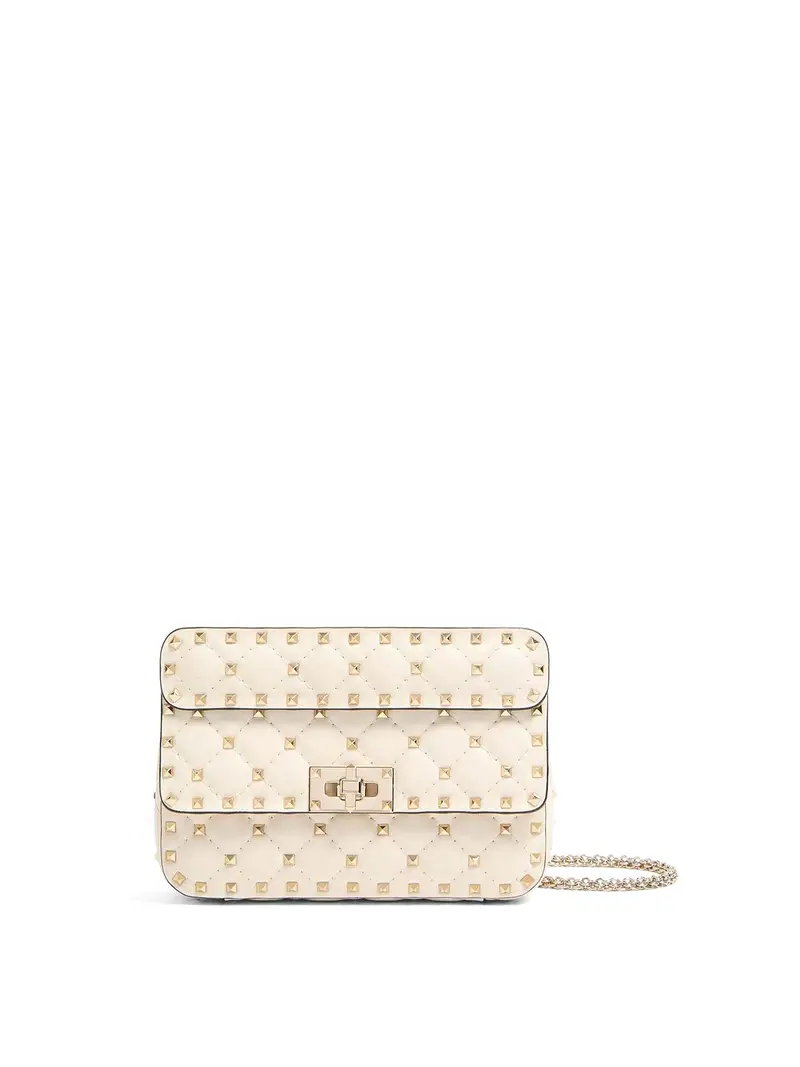 Borsa piccola Rockstud Spike in nappa Color Carne E Neutri