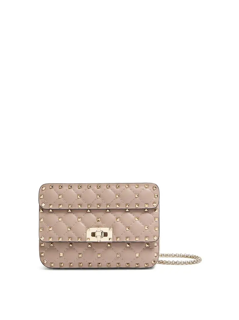 Borsa piccola Rockstud Spike in nappa Color Carne E Neutri