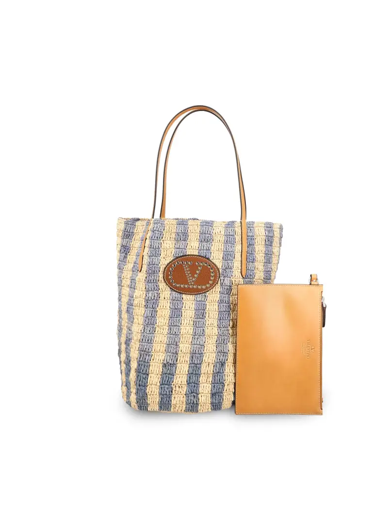 Borsa Shopping In Rafia AZZURRO