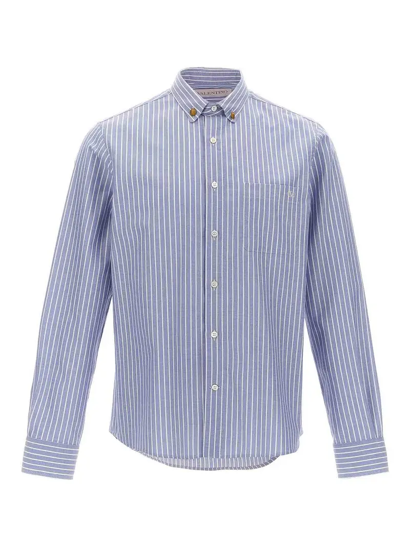 Camicia a righe Azzurro