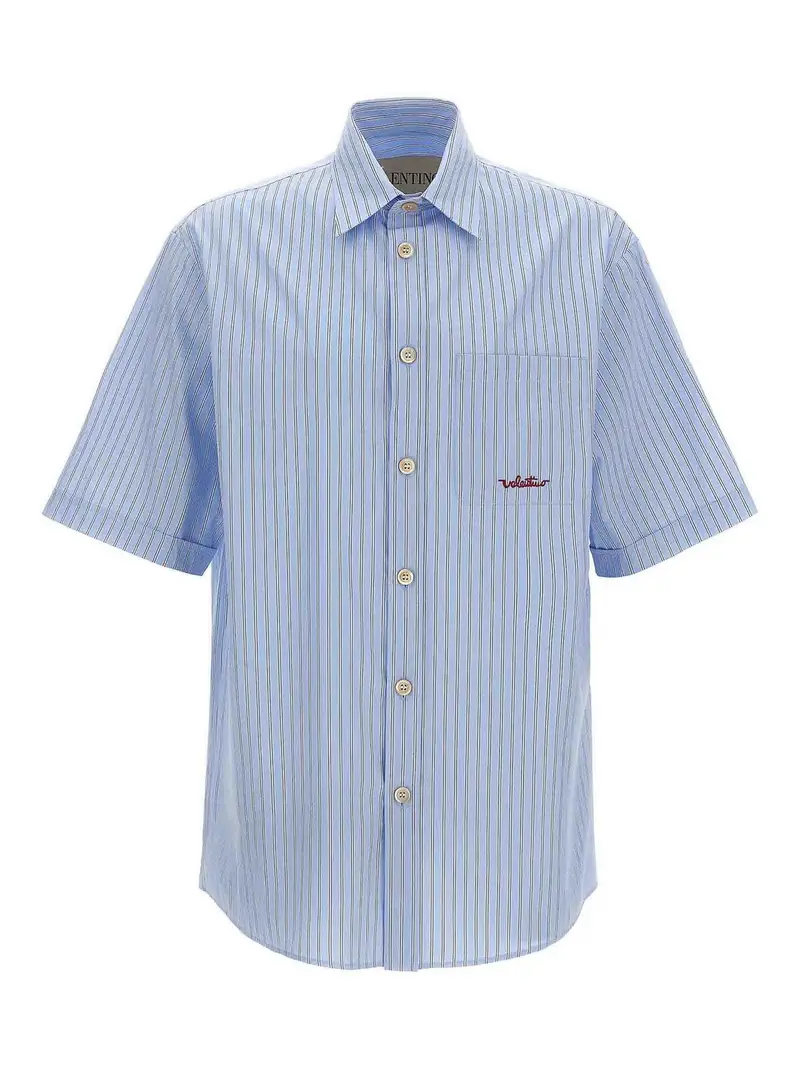Camicia ricamata Azzurro