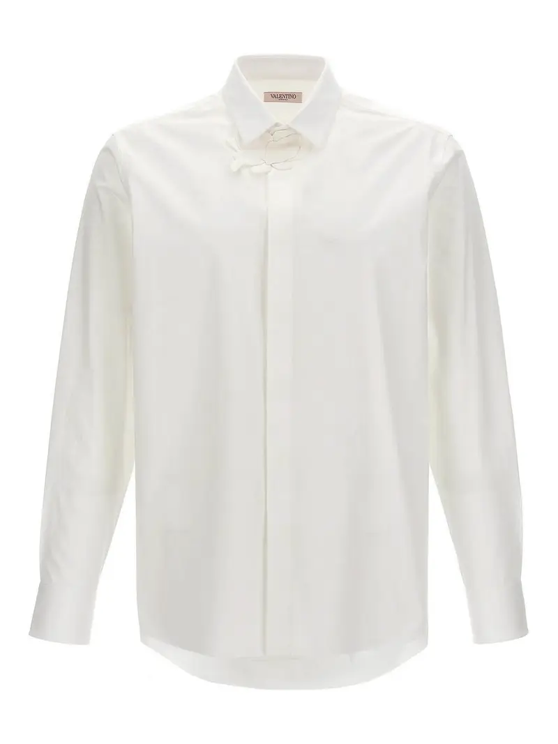 Camicia Valentino Con Patch Fiore Bianco