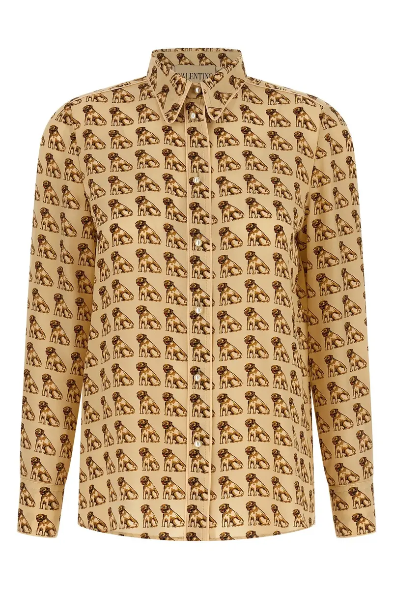 Camicia Valentino Garavani Stampa Petit Charles Bianco