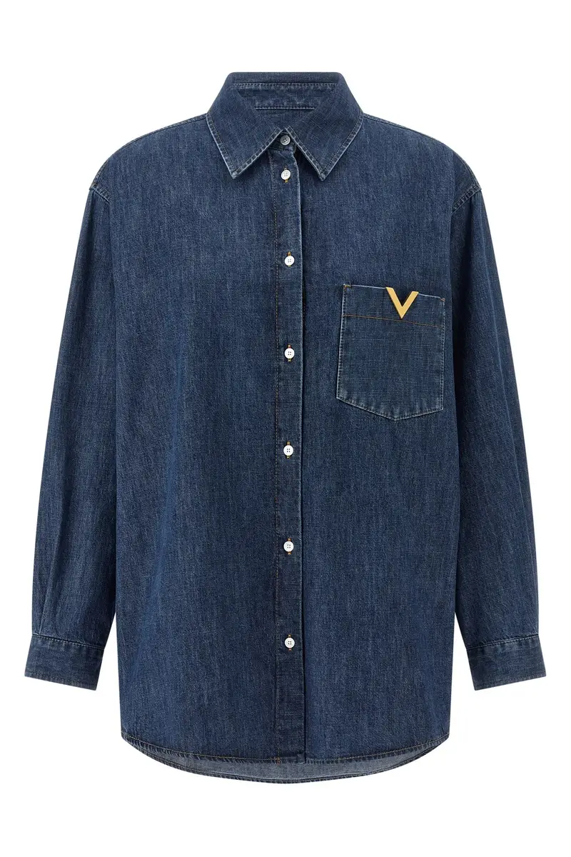 Camicia Valentino Garavani Vgold Blu