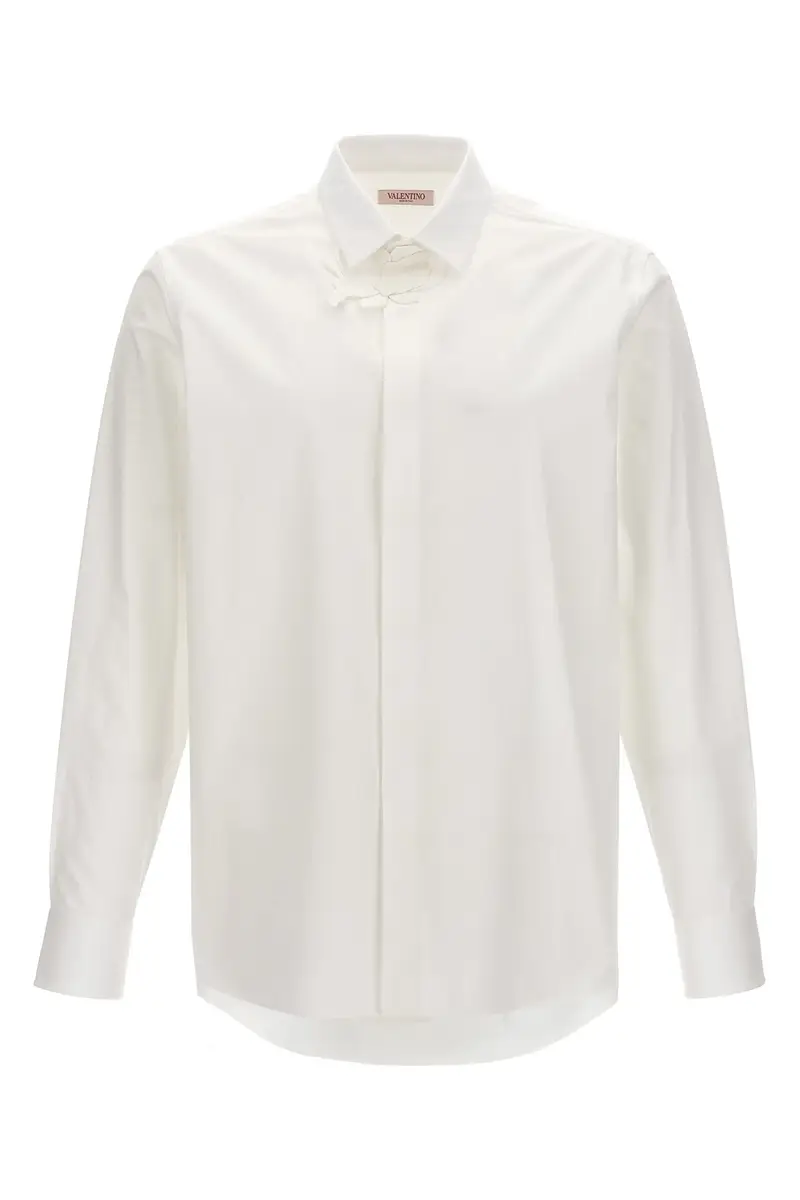 Camicia Valentino Patch Fiore Bianco